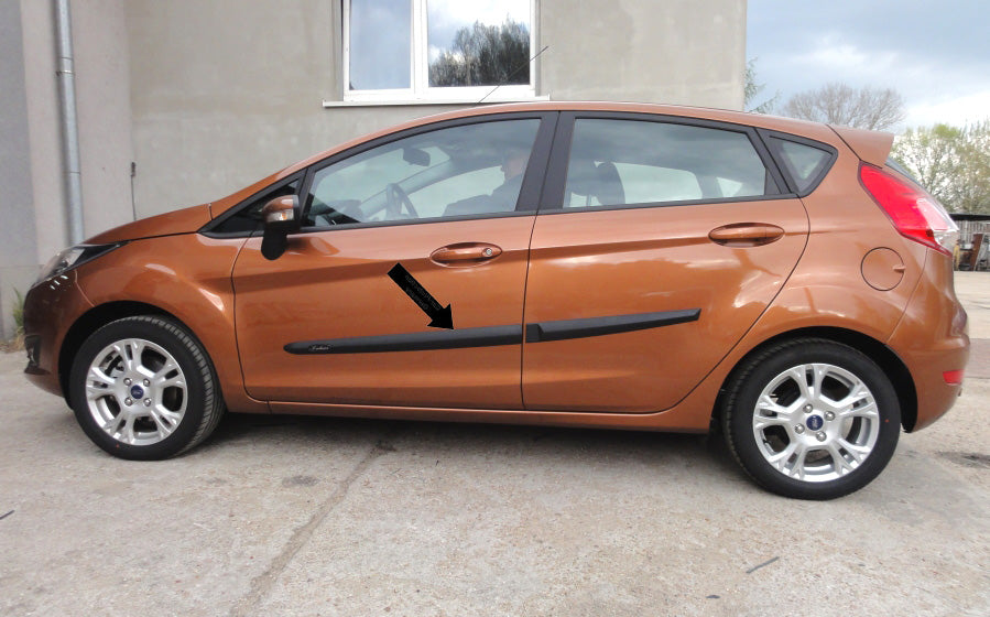 Seitenschutzleisten schwarz für Ford Fiesta ’09 VI 5-Türer vor Mopf 2008-11 F22 f