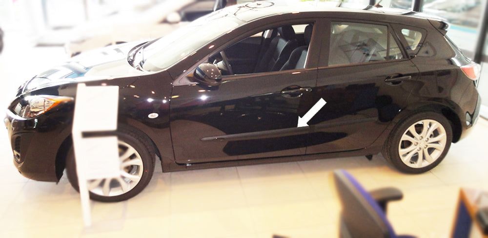 Seitenschutzleisten schwarz für Mazda 3 II Typ BL ab facelift 10.2011-8.2013 F22 b