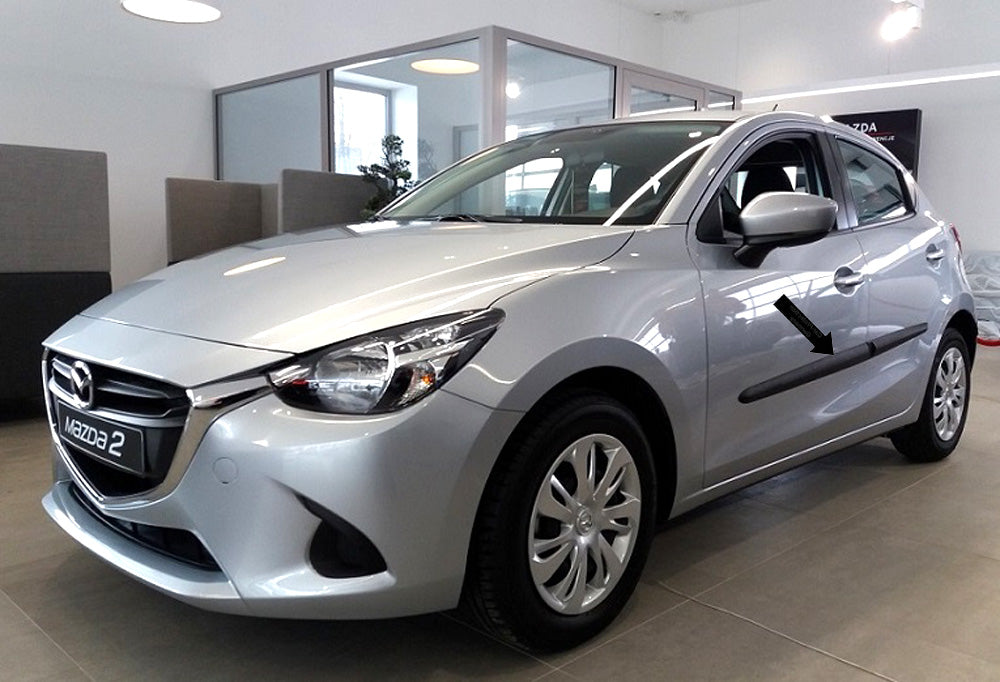 Seitenschutzleisten schwarz für Mazda 2 III Schrägheck Typ DJ ab 11.2014- F22 d