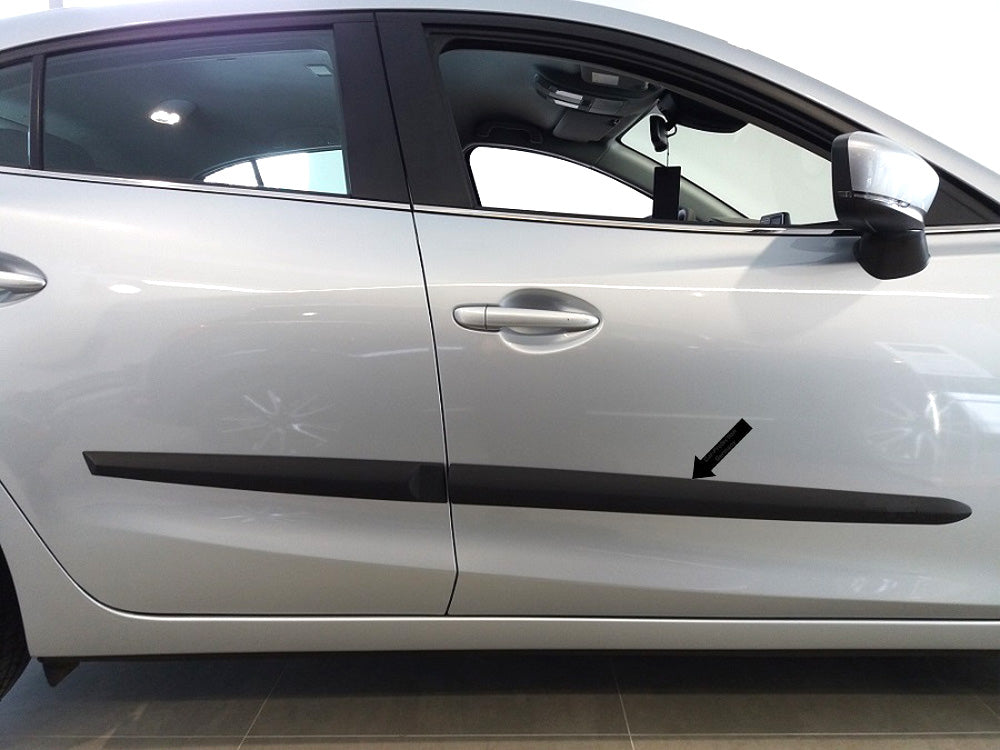 Seitenschutzleisten schwarz für Mazda 3 III Schrägheck Typ BM und BN 9.2013- F22 b
