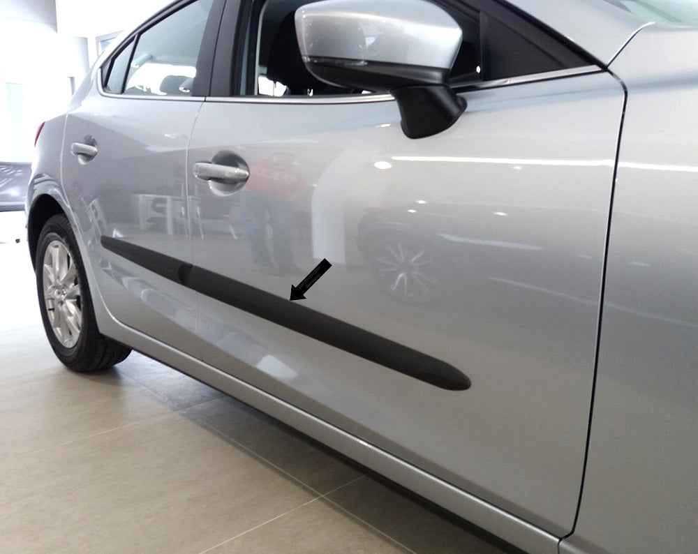 Seitenschutzleisten schwarz für Mazda 3 III Schrägheck Typ BM und BN 9.2013- F22 g