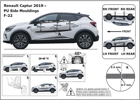 Seitenschutzleisten schwarz für Renault Captur II ab Baujahr 09.2019- 3700022f