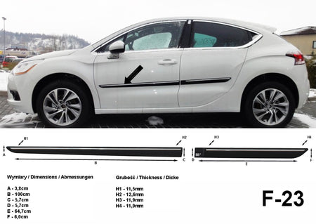Seitenschutzleisten schwarz für Citroen DS4 Schrägheck Citroën DS 4 ab 2011- F23 a
