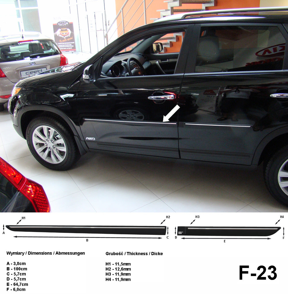 Seitenschutzleisten schwarz für Kia Sorento II SUV Kombi XM 11.2010-12.2014 F23 a