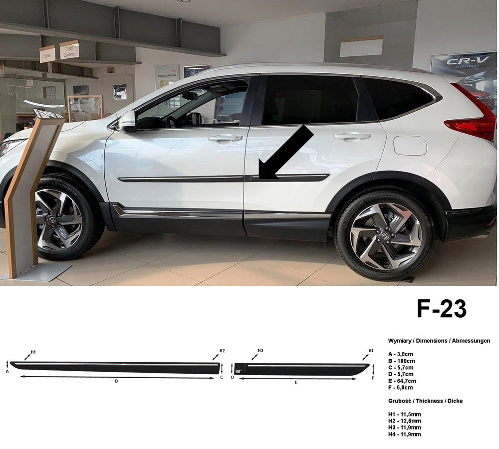 Seitenschutzleisten schwarz für Honda CRV V SUV ab Baujahr 10.2019- F23 a