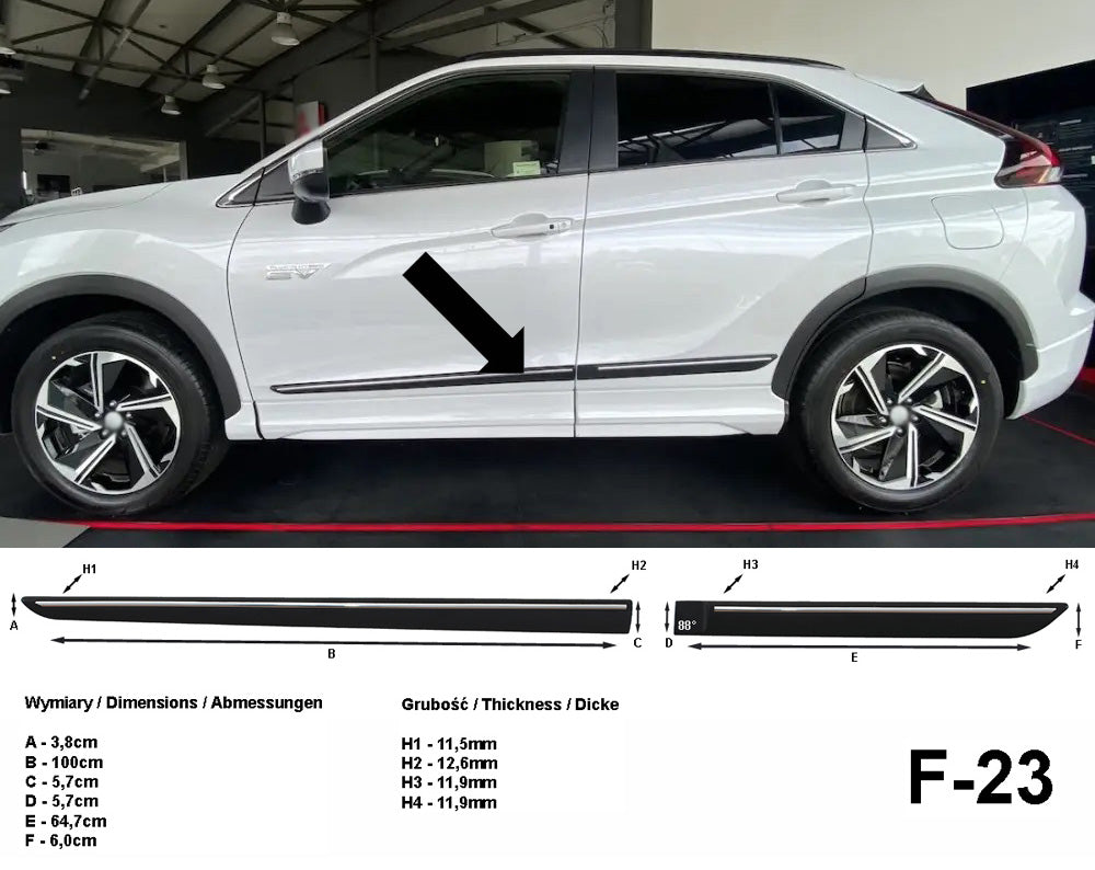 Seitenschutzleisten schwarz für Mitsubishi Eclipse Cross ab facelift 3.2021- F23 a
