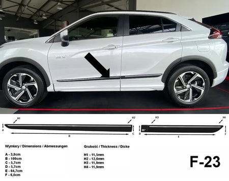 Seitenschutzleisten schwarz für Mitsubishi Eclipse Cross ab facelift 3.2021- F23 a