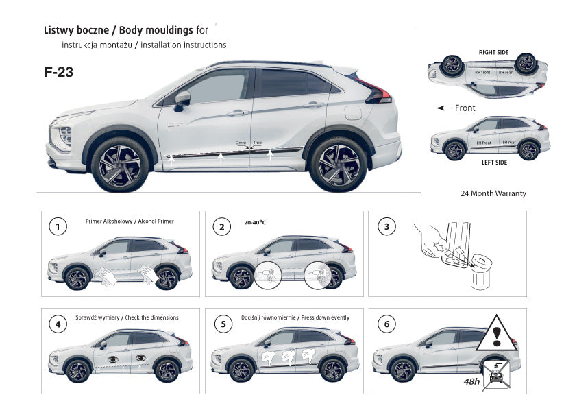 Seitenschutzleisten schwarz für Mitsubishi Eclipse Cross ab facelift 3.2021- F23 g