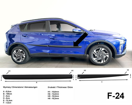 Seitenschutzleisten schwarz für Hyundai Bayon ab Baujahr 03.2021- F24 3700024 a