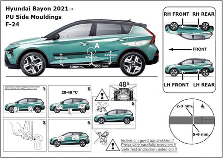 Seitenschutzleisten schwarz für Hyundai Bayon ab Baujahr 03.2021- F24 3700024 f