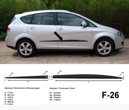 Seitenschutzleisten schwarz für Seat Altea XL Van Kombi Baujahre 2006-2015 F26 a