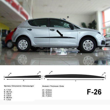 Seitenschutzleisten schwarz für Seat Ibiza V 5-Türer & Kombi vor Mopf ´08-12 F26 a