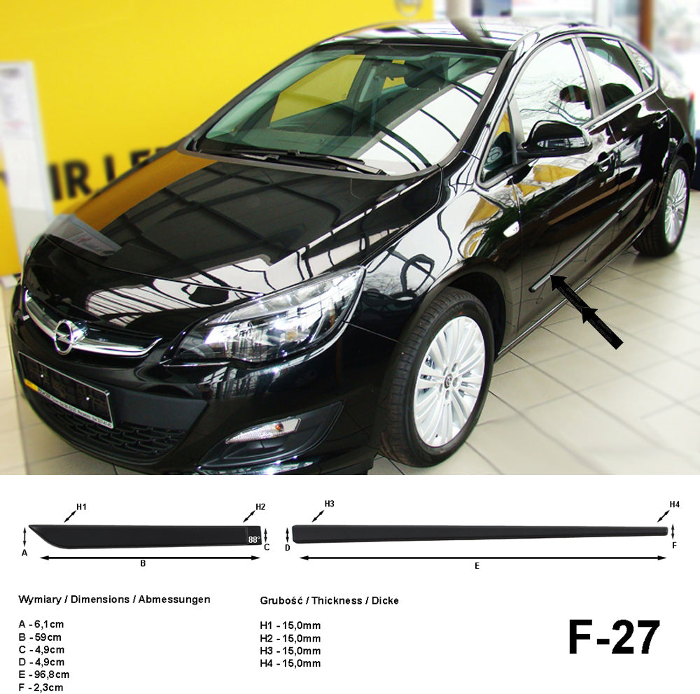 Seitenschutzleisten schwarz für Opel Astra J Limousine 2010-2015 F27 a