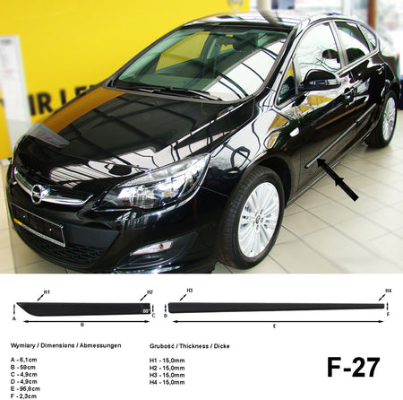 Seitenschutzleisten schwarz für Opel Astra J Limousine 2010-2015 F27 a