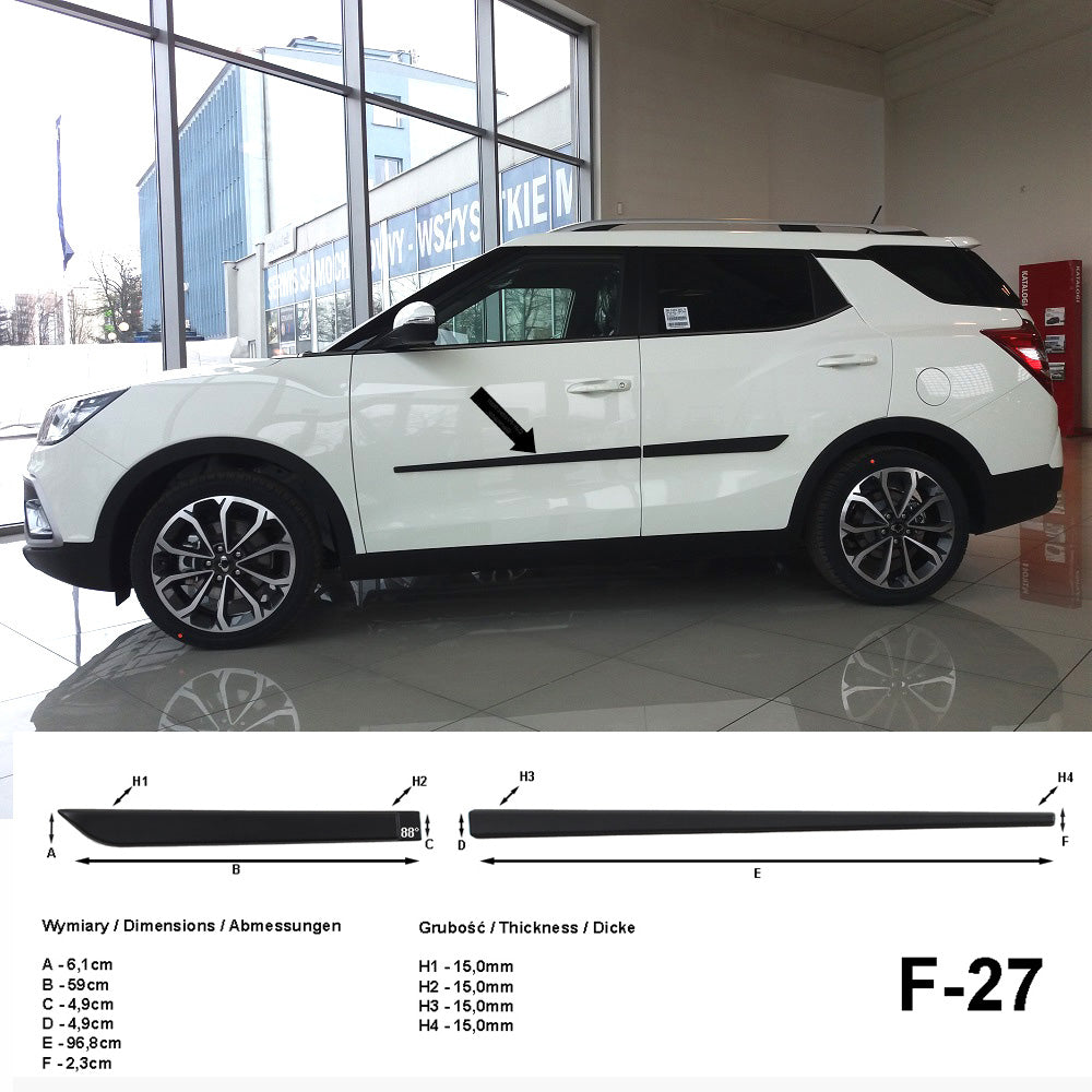 Seitenschutzleisten schwarz für SsangYong Tivoli Kompakt-SUV ab 03.2015- F27 a
