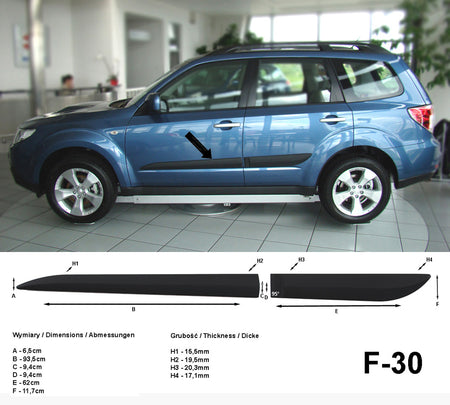 Seitenschutzleisten schwarz für Subaru Forester III SH SUV ab Mopf 2010-2013 F30 a