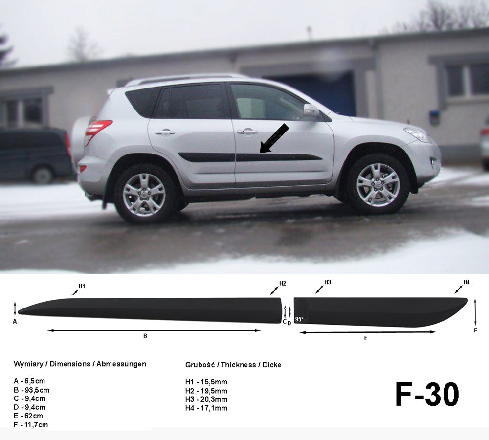 Seitenschutzleisten schwarz für Toyota RAV4 III SUV Kombi 11.2005-11.2012 F30 a