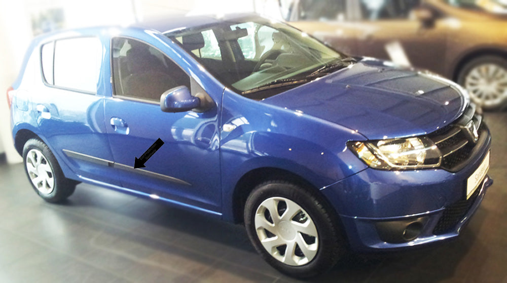 Seitenschutzleisten schwarz für Dacia Sandero II 2. Generation ab 10.2012- F31 b
