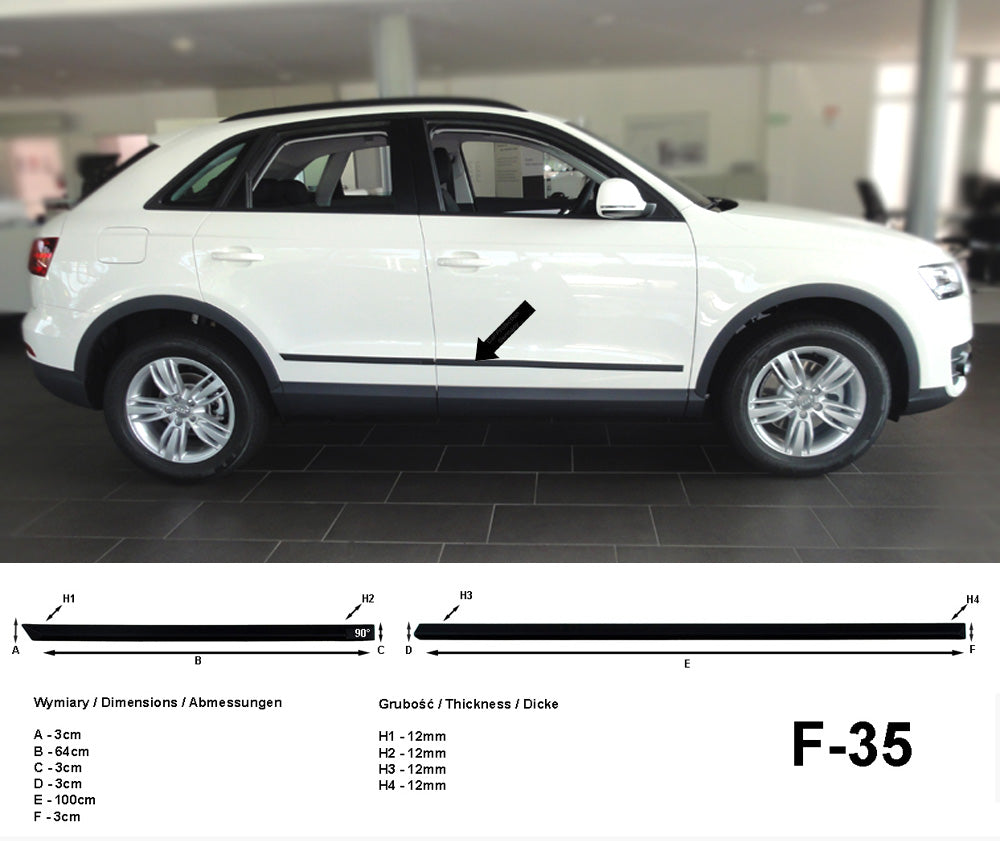 Seitenschutzleisten schwarz für Audi Q3 SUV Kombi ab Baujahr 06.2011- F35 a