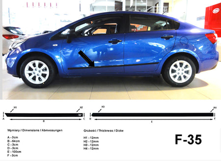 Seitenschutzleisten schwarz für Kia Rio III Typ UB Limousine 06.2011-12.2016 F35 a