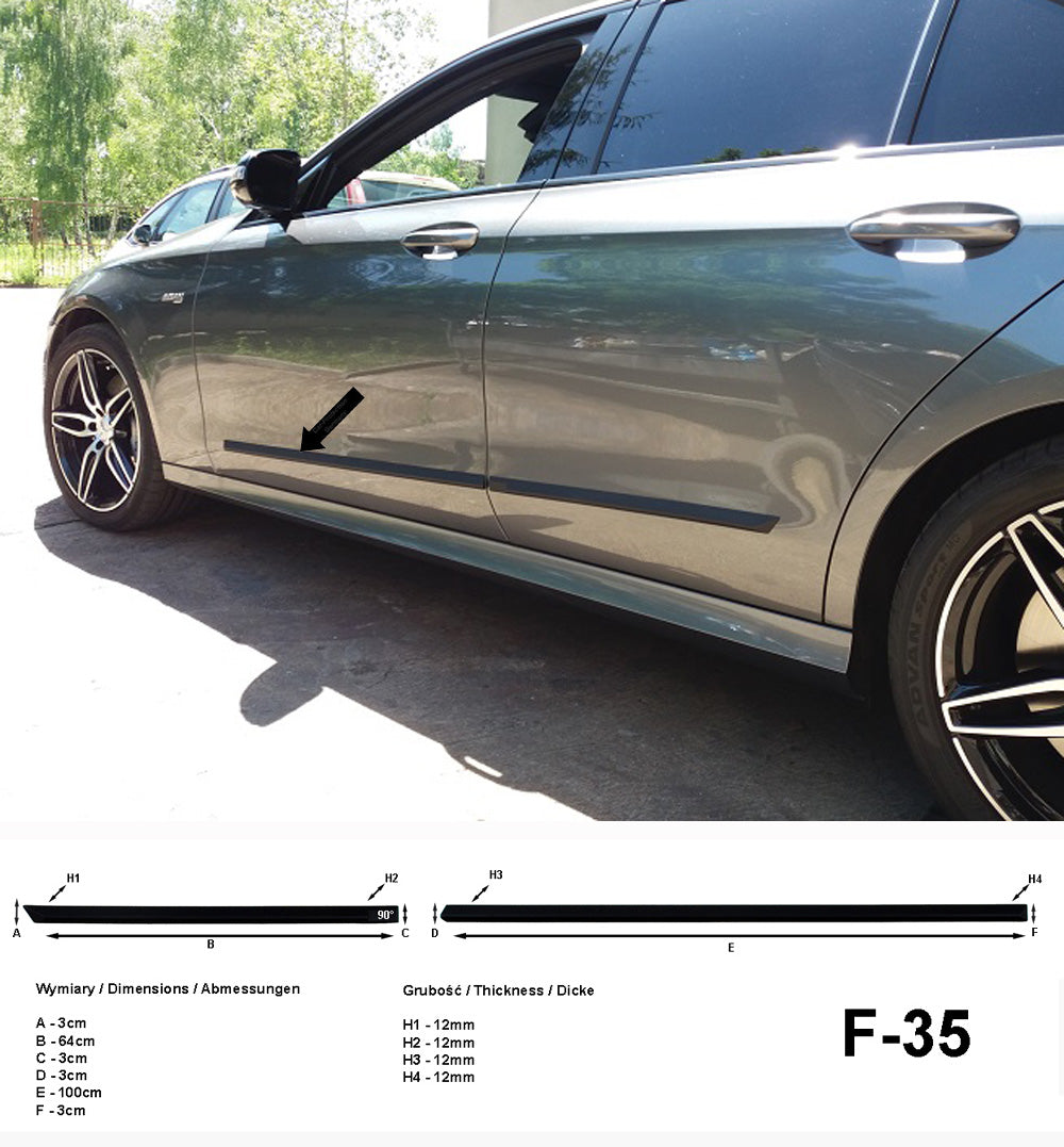 Seitenschutzleisten schwarz für Mercedes Benz E-Klasse S213 T-Model 07.2016- F35 a