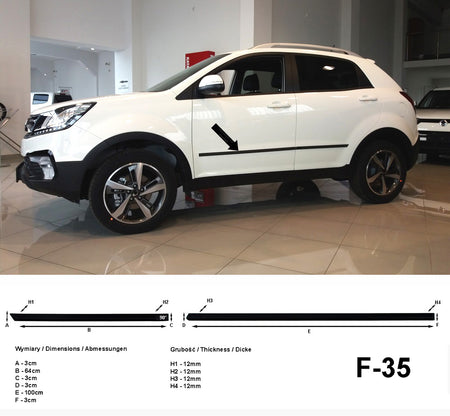 Seitenschutzleisten schwarz für SsangYong Korando SUV ab facelift Bj. 2017- F3 a