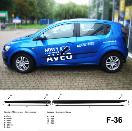 Seitenschutzleisten schwarz für Chevrolet Aveo T300 Schrägh. 5-Türer 3.2011- F36 a