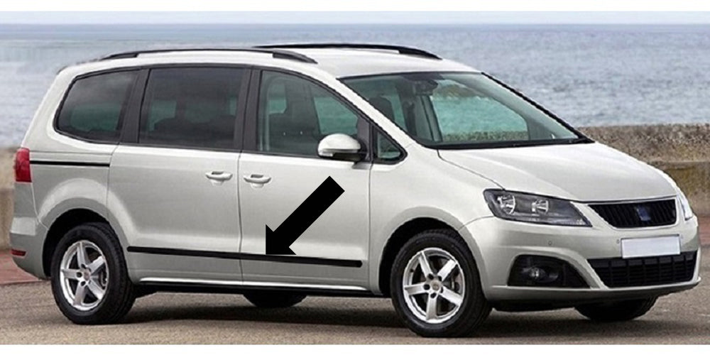 Seitenschutzleisten schwarz für Seat Alhambra 2. Generation Typ 710 ab Baujahr 06.2010- F37 d
