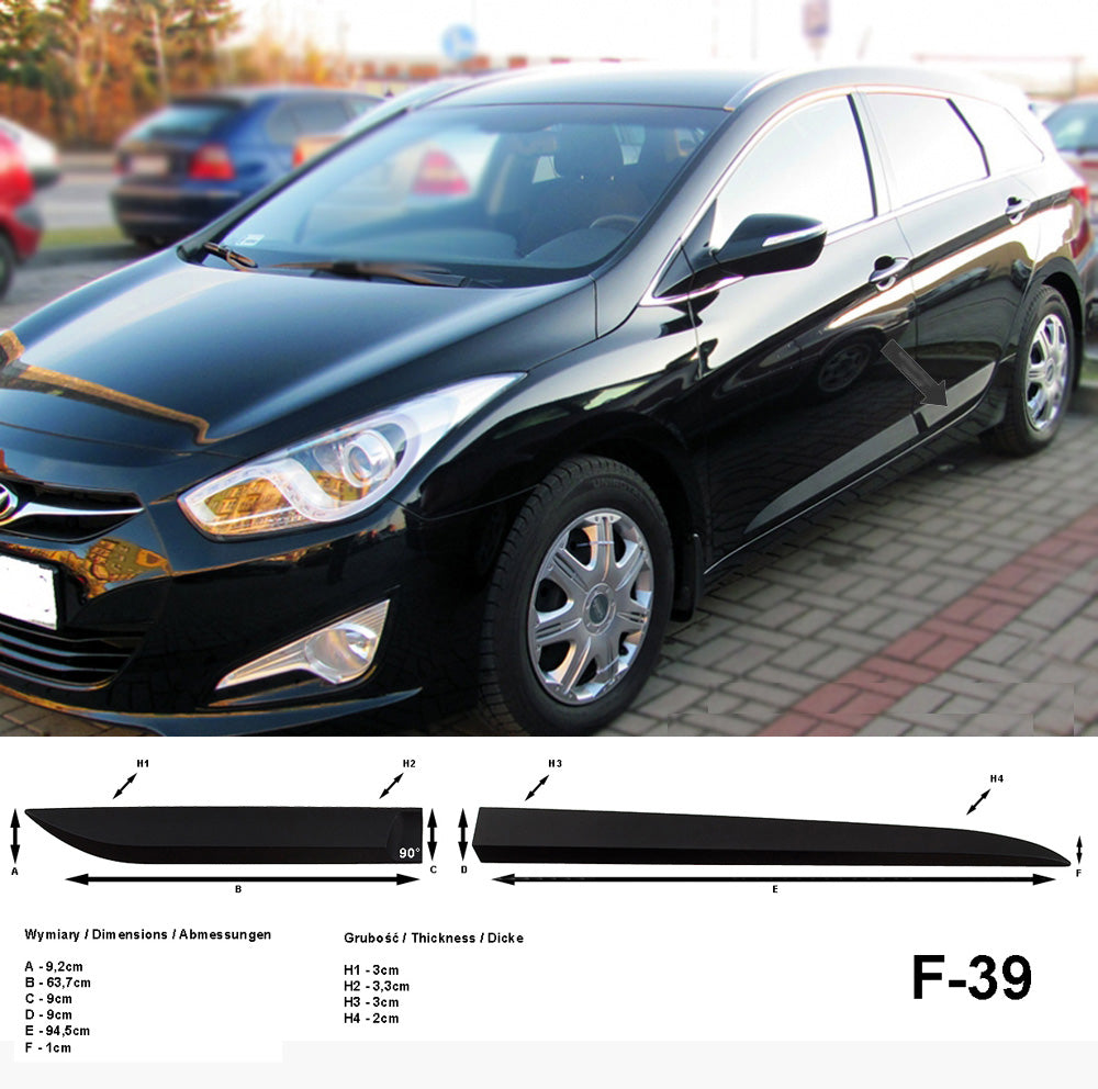 Seitenschutzleisten schwarz für Hyundai i40 CW Kombi i40CW ab Bj. 07.2011- F39 a