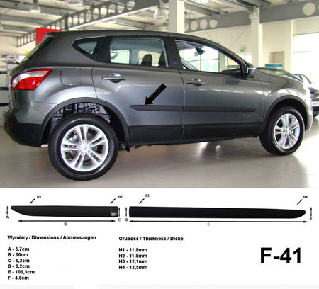 Seitenschutzleisten schwarz für Nissan Qashqai I 1. Generation 2007-10.2013 F41 a