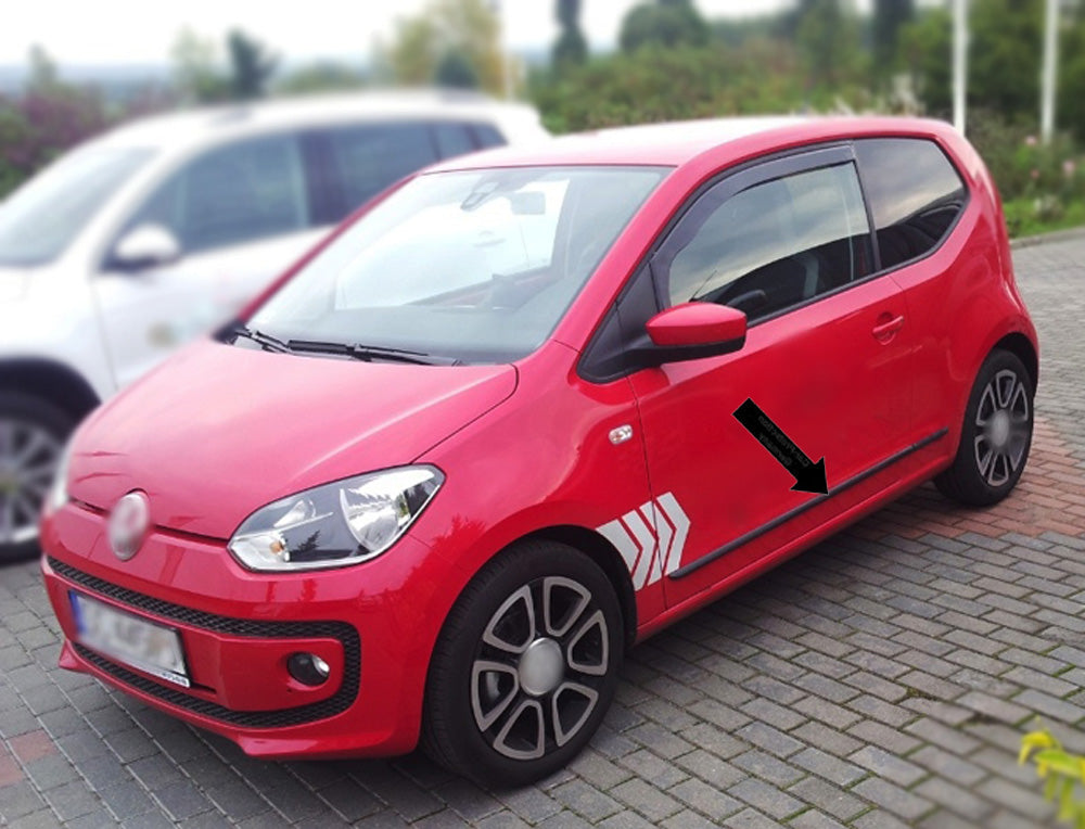 Seitenschutzleisten schwarz für Volkswagen VW up! Schrägheck 3Türer ab 2012- F44 d