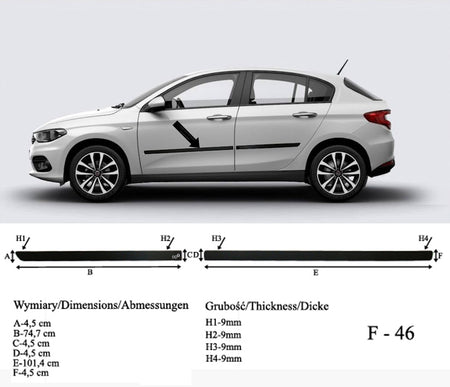 Seitenschutzleisten schwarz für Fiat Tipo Schrägheck ab Baujahr 03.2016- F46 a