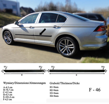 Seitenschutzleisten schwarz für VW Passat B8 Limousine Typ 3G2 ab 08.2014- F46 a