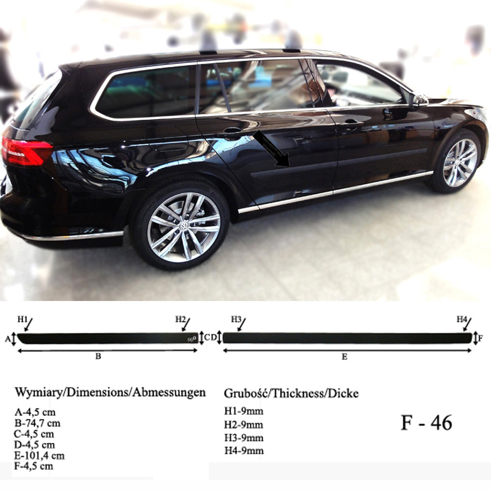 Seitenschutzleisten schwarz für VW Passat B8 Variant Typ 3G5 Kombi 11.2014- F46 a