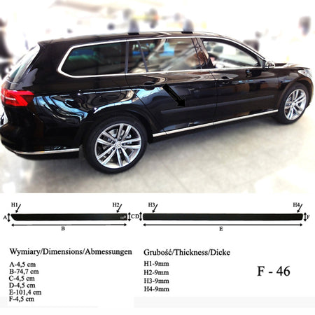 Seitenschutzleisten schwarz für VW Passat B8 Variant Typ 3G5 Kombi 11.2014- F46 a