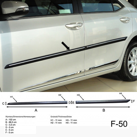 Seitenschutzleisten schwarz für Toyota Corolla Limousine E160 ab 2012- F50 a