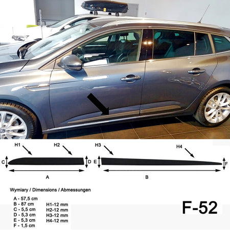Seitenschutzleisten schwarz für Renault Megane IV Grandtour Kombi ab 4.2016- F52 a