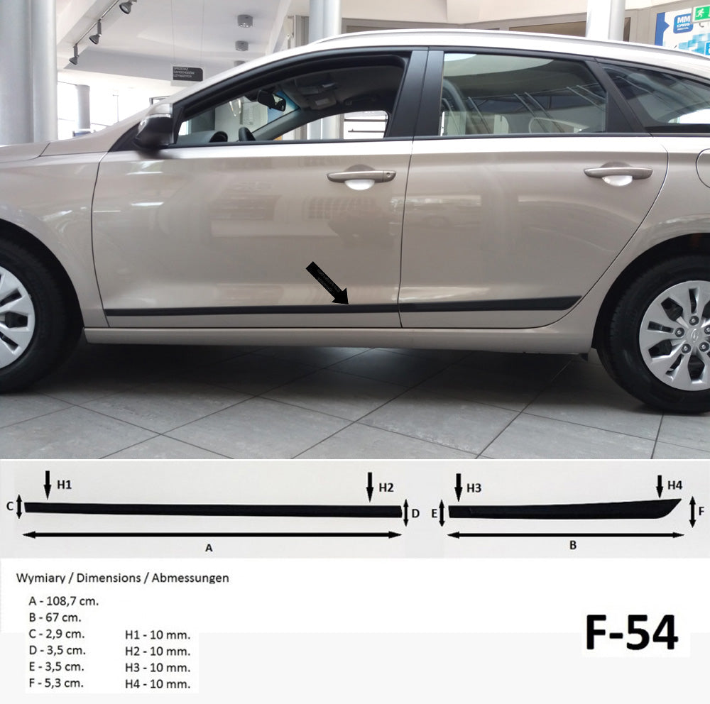 Seitenschutzleisten schwarz für Hyundai i30 CW III Kombi ab Bj. 06.2017- F54 a