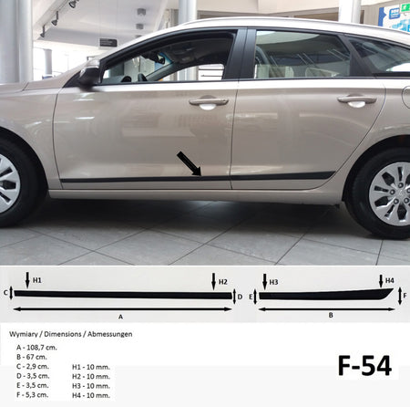 Seitenschutzleisten schwarz für Hyundai i30 CW III Kombi ab Bj. 06.2017- F54 a