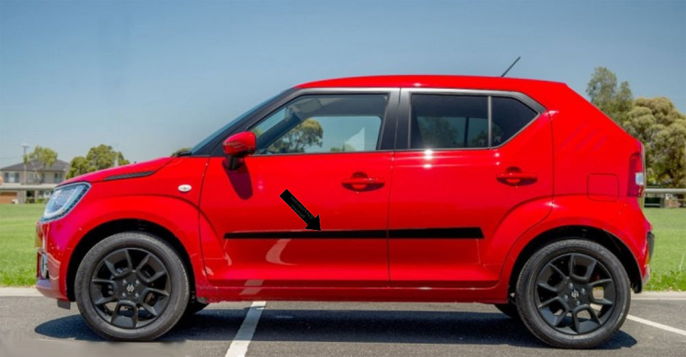 Seitenschutzleisten schwarz für Suzuki Ignis III Typ MF ab Baujahr 10.2016- F55 b