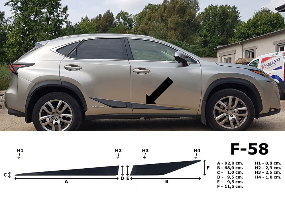 Seitenschutzleisten schwarz für Lexus NX 300H SUV NX300H ab Baujahr 07.2014- F58 a