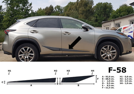 Seitenschutzleisten schwarz für Lexus NX 300H SUV NX300H ab Baujahr 07.2014- F58 a
