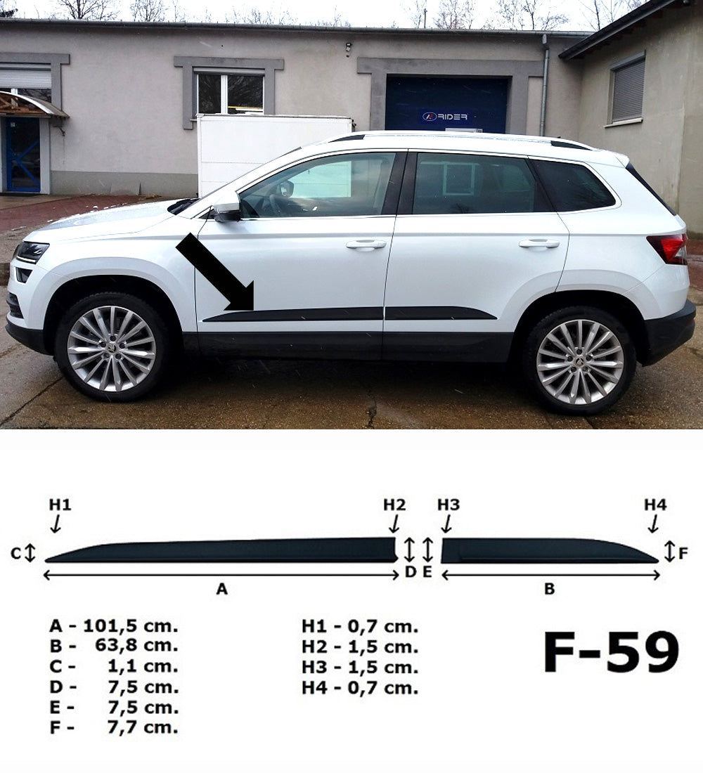 Seitenschutzleisten schwarz für Skoda Karoq SUV ab Baujahr 07.2017- F59 a