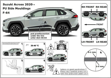 Seitenschutzleisten schwarz für Suzuki Across ab Baujahr 07.2020- F64 e