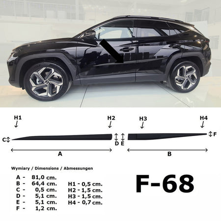 Seitenschutzleisten schwarz für Hyundai Tucson SUV 4. Gen. Typ NX4 09.2020- F68 a