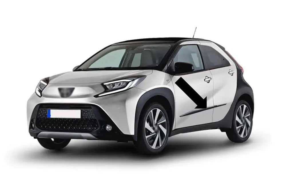 Seitenschutzleisten schwarz für Toyota Aygo X Schrägheck ab Baujahr 12.2021- F69f