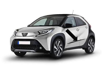 Seitenschutzleisten schwarz für Toyota Aygo X Schrägheck ab Baujahr 12.2021- F69f