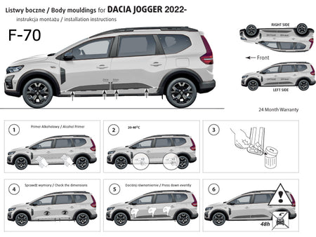 Seitenschutzleisten schwarz für Daccia Jogger ab Baujahr 03.2022- F70 (3700070) z
