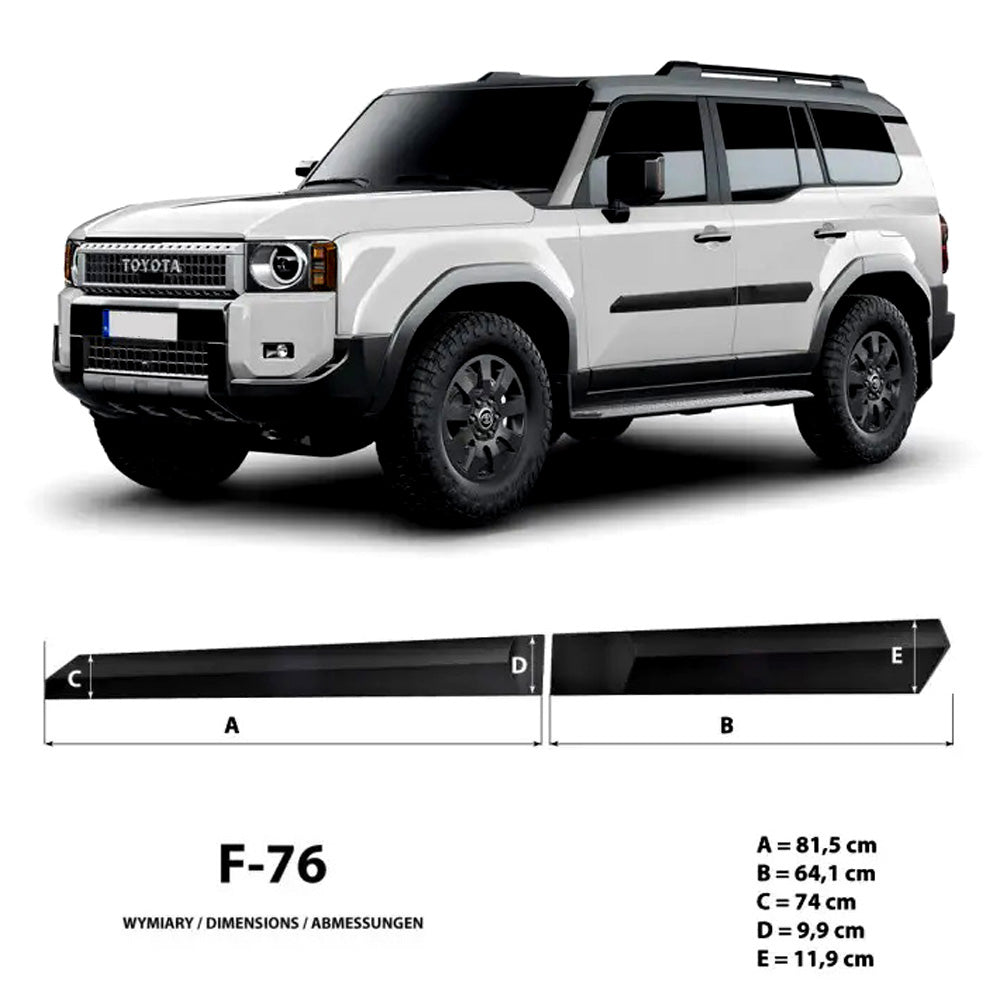 Seitenschutzleisten schwarz für Toyota Land Cruiser Typ J25 ab Bj. 04.2024- F76a