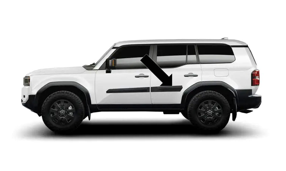 Seitenschutzleisten schwarz für Toyota Land Cruiser Typ J25 ab Bj. 04.2024- F76b